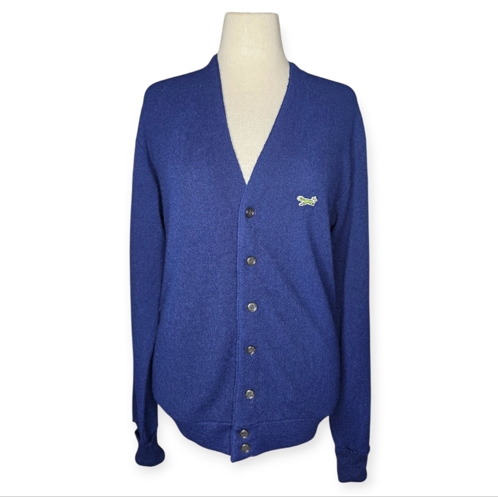 Vintage JCPenney Fox Cardigan Blue Orlon Acrylic USA Size M Unisex